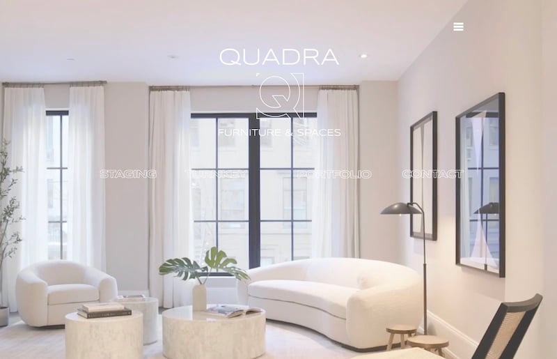 quadra furniture website screenshot